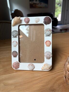 Handmade Seashell Picture Frame (4x6”) - Coastal Beach Cottage Decor